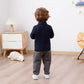 Feidoog Infant Baby Boys Cardigan Crochet Sweater V-Neck,Toddler Knit Button Up Knitted Pattern Pullover Sweatshirt,Blue,18-24