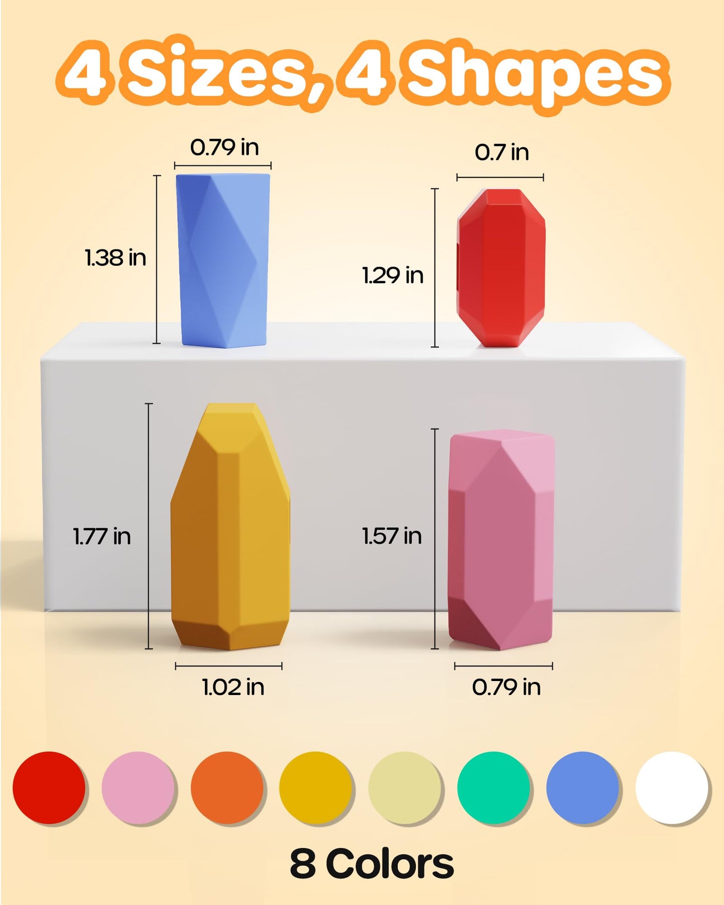 D-FantiX 39 PCS Silicone Sorting Stacking Rocks Stones, Sensory Learning Montessori Toys for 3 4 5 6 Year Old Kids, Educational