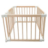 Ulnxiy Infant and Toddler Wooden Playpen and Wooden Playpen, Wooden Large Shape and Size Adjustable Playpen, Playpen with Lockin