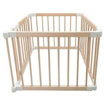 Ulnxiy Infant and Toddler Wooden Playpen and Wooden Playpen, Wooden Large Shape and Size Adjustable Playpen, Playpen with Lockin