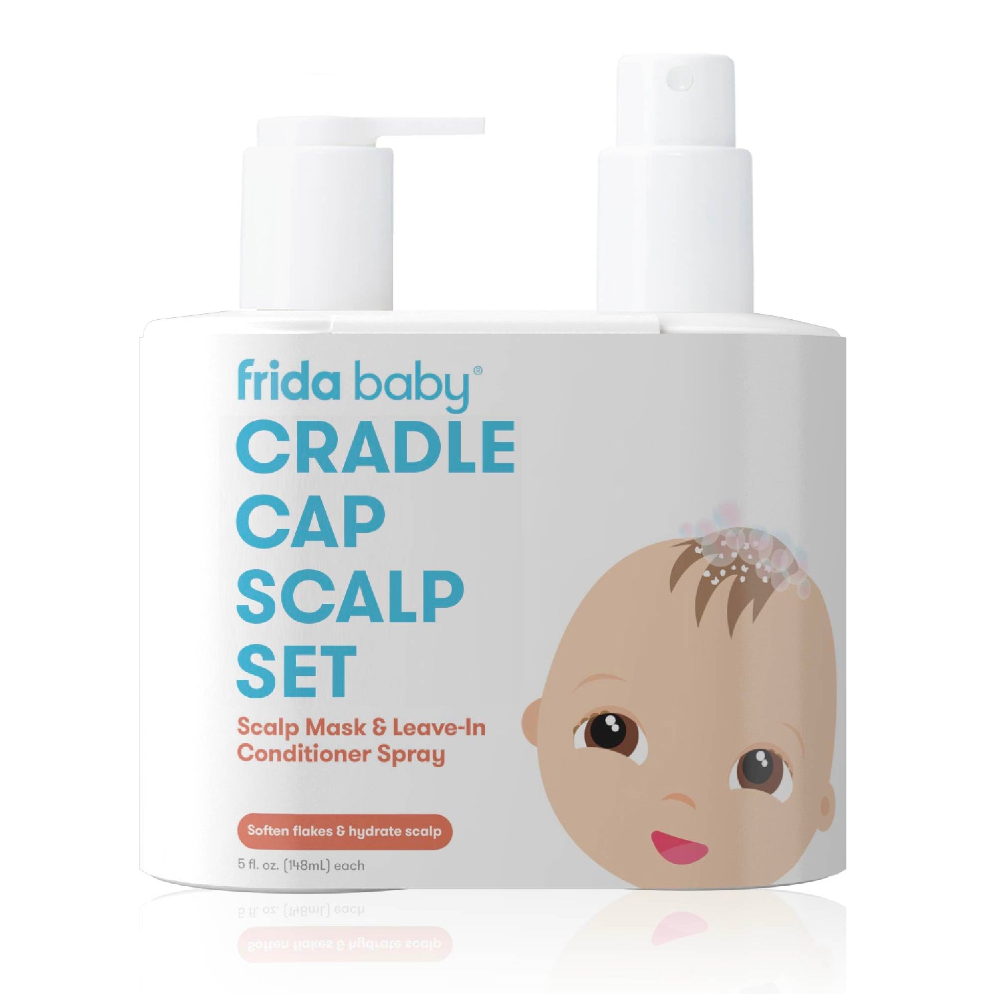 Frida Baby Cradle Cap Treatment, Cradle Cap Shampoo for Babies + Flake Fixer Scalp Spray, Cradle Cap Kit Soothes Babys Scalp, P