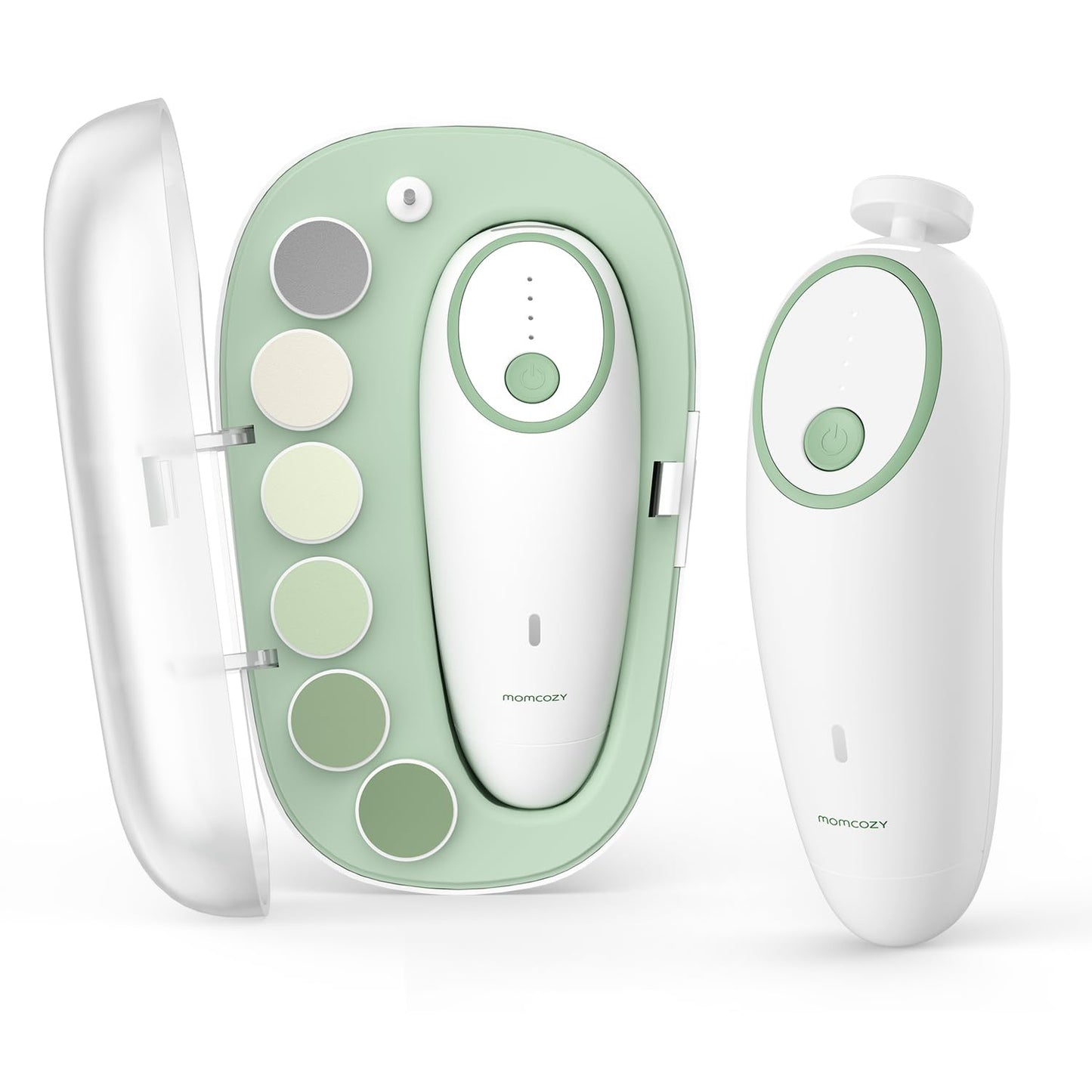 Momcozy Baby Nail File Electric, Gentle Baby Nail Trimmer Electric Rechargable, Baby Nail Clipper Electric, 7 Grinding Head Repl