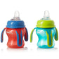 Evenflo Feeding Soft-Flo Trainer Sippy Cup With Handle For Growing Baby And Toddler - Red/Teal, 5 Ounce (Pack Of 2)