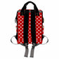 Artsadd Customized Diaper Backpack With Thermal Pockets, Red Bow Tie Dots Travel Back Pack Nappy Bag Personalized Baby Bags With