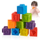 Ganowo 12PCS Mini Soft Stacking Blocks Toys, Educational Squeeze Teeth Baby Toys with Numbers Animals for 6 Months Up Baby Build
