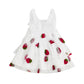 Toddler Baby Girl Valentine Dress Sleeveless Smocked Ruffle Tulle Sundress Spring Outfit Heart Butterfly Dresses (White Strawber