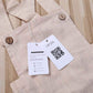 Lopjgh Newborn Baby Summer Romper Unisex Solid Color Button Jumpsuit Sleeveless Backless Overalls Outfits 1Pcs (0-3 Months, Khak