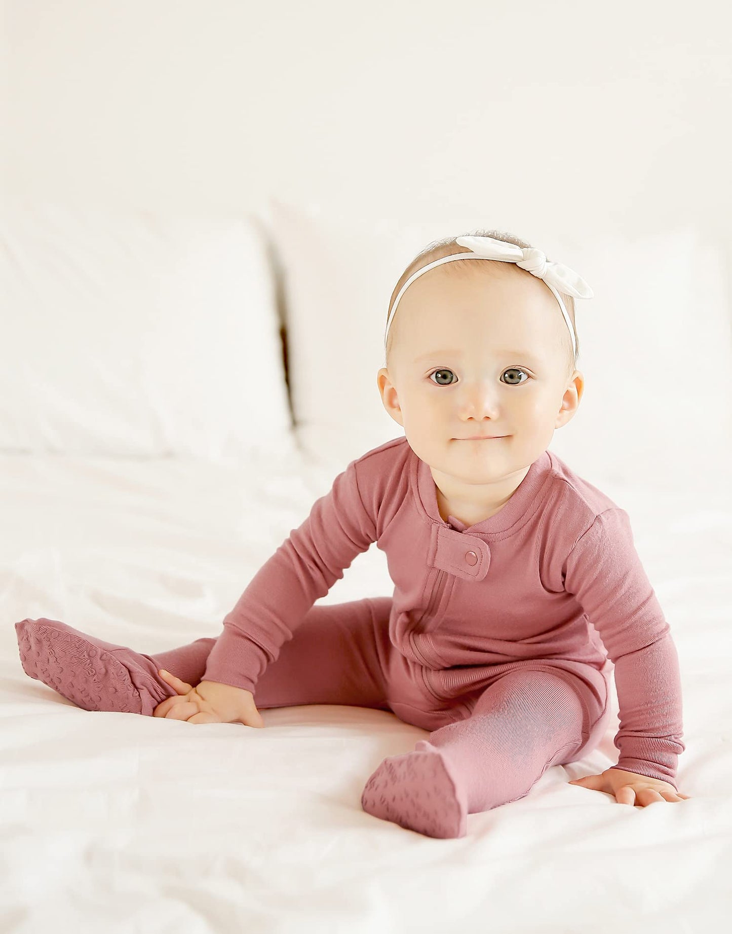 Vaenait Baby Toddler Boys Girls Solid Footie Pajama Cozy Modal Peachpink 24M