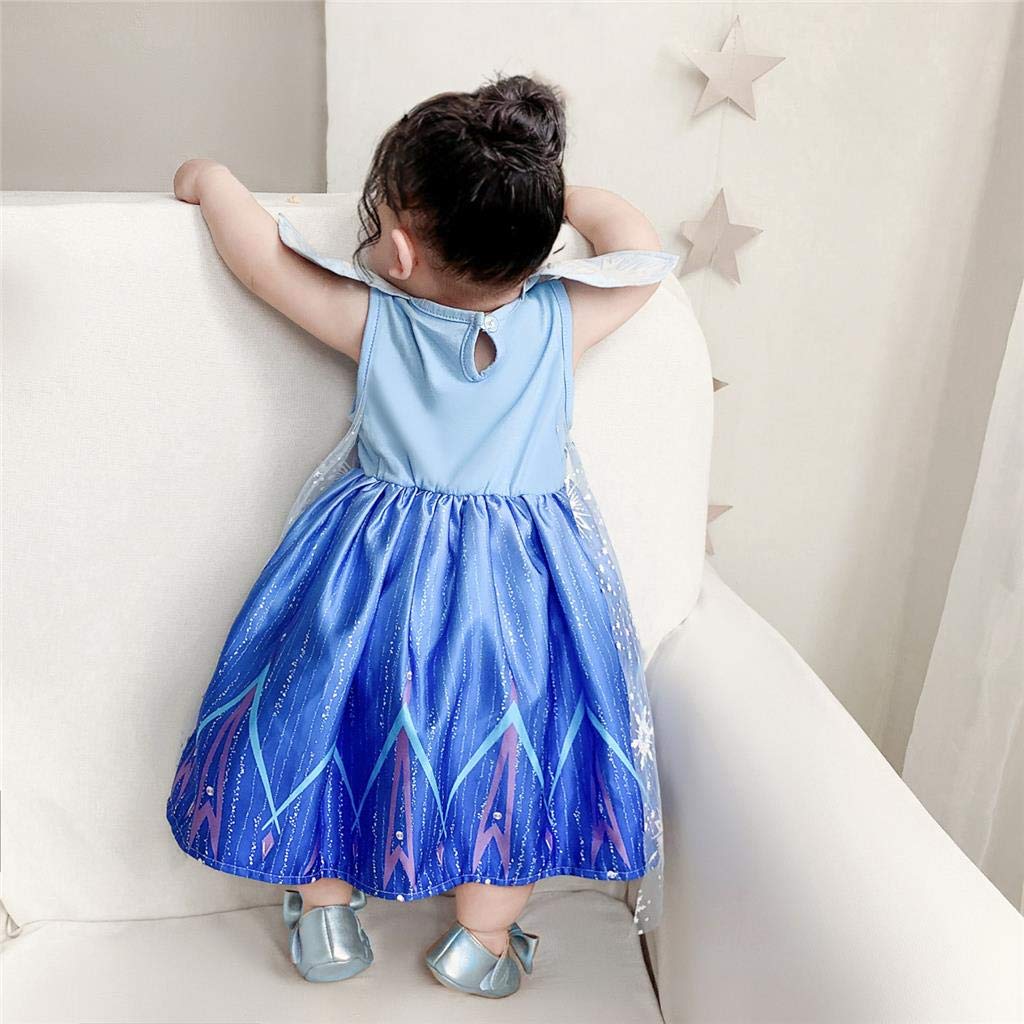 Dressy Daisy Toddler Girl Snow Queen Dress Up Costume Birthday Party Dress Outfit 3T Blue 267
