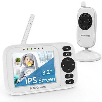 Baby Monitor With Camera And Audio, 3.2'' Ips Portable Baby Monitor No Wifi With 1000Ft Long Range, Remote Pan-Tilt Video Baby M