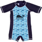 Achiyi Toddler Baby Boys' Swimwear One Piece Upf 50+ Swimsuit Boy Lovely Cartoon Prints Bathing Suit Blue 9M