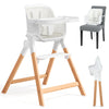 Ezebaby Folding Wooden High Chairs, 3-in-1 Convertible Baby High Chair, Dining Booster Seat, Toddler Chair, Easy Clean High Chai