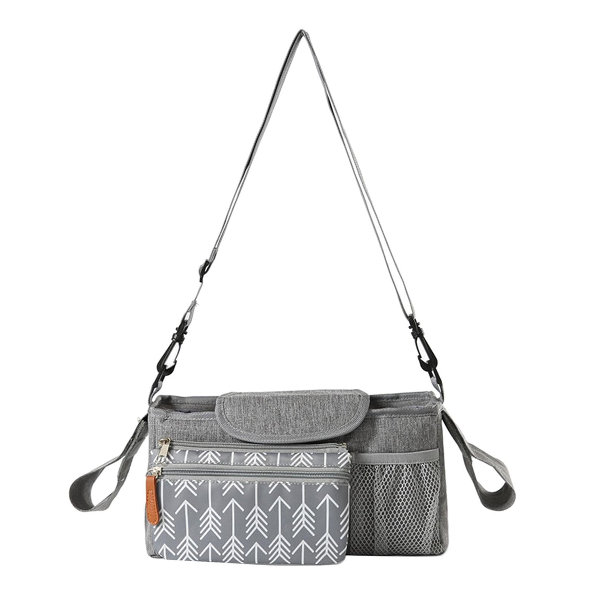 Fashion My Day Stroller Hanging Bag Pouch Stroller Bag Organizer for Travel Shopping Casual Gray Arrows
