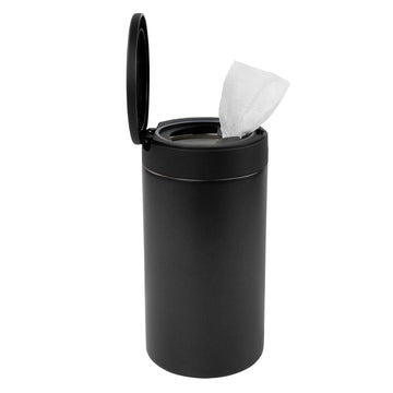 Spectrum Disinfecting Wipes Container Large Black Refillable Stainless Steel Wipe Holder for Bathroom Kitchen Classroom, Reuseab