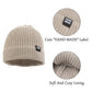 Simple Knitted Baby Beanie Hip-Hop Boys Winter Hat Toddler Kids Bonnet For Girls 0-5Y (White+Beige,L)