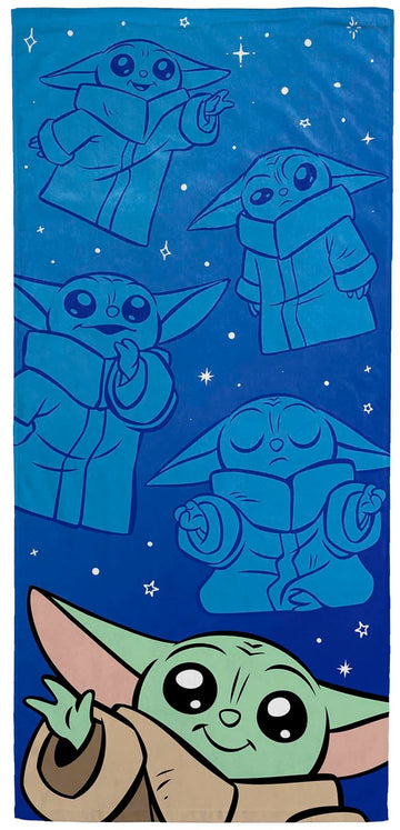 Jay Franco Star Wars The Mandalorian Kids Bath Pool Beach Towel - Super Soft & Absorbent Grogu, Baby Yoda 100% Cotton Towel, Mea