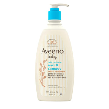 Aveeno Baby Wash & Shampoo, Lightly Scented 12 Oz (Pack Of 12)
