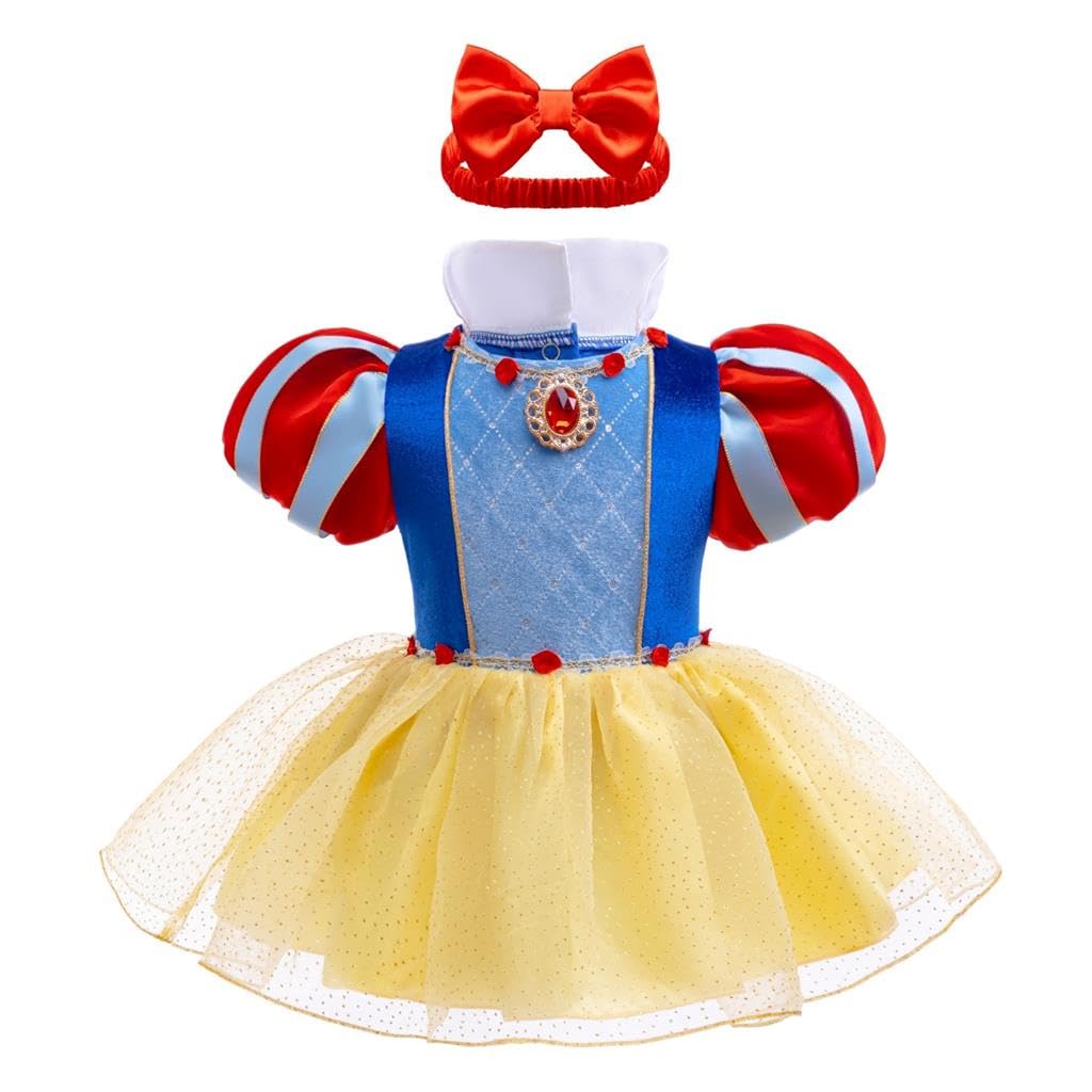 Dressy Daisy Baby Girls Princess Costumes Infant Birthday Party Fancy Romper Halloween Dress with Headband Size 12-18 Months