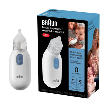 Braun Electric Nasal Aspirator - Mucus Remover, Blocked Nose Relief For Newborn, Baby And Toddler, Electric Suction Power, 2 Suc