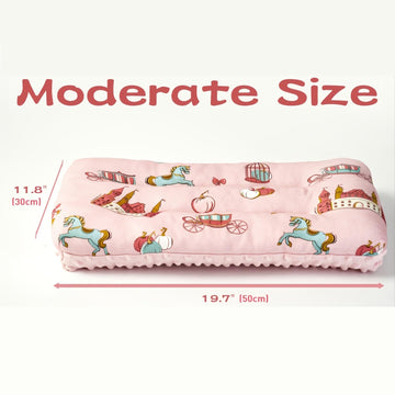 Reidio 1Pcs Toddler Pillow Double Sided Breathable Soft Cotton & Minky Dot Fabric Kids Pillow Cute Small Pillow Machine Washable