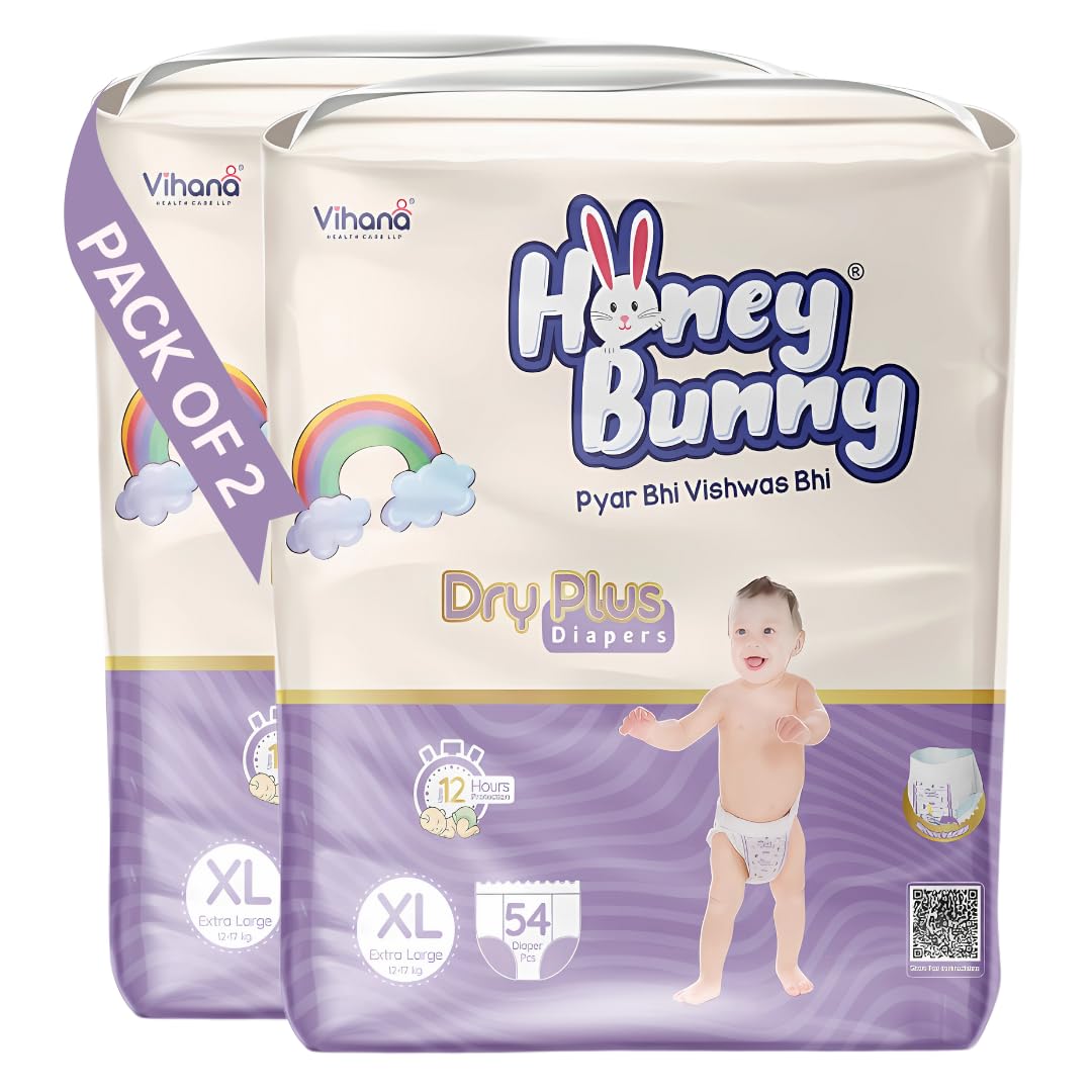 Honey Bunny Baby Diaper Pants Super Soft Dry Plus 12 Hour Protection Xl108