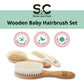 Baby Hair Brush And Baby Comb Set For Newborn, Boy And Girl - Wooden Baby Brush W/Soft Goat Bristles For Cradle Cap - Infant, To