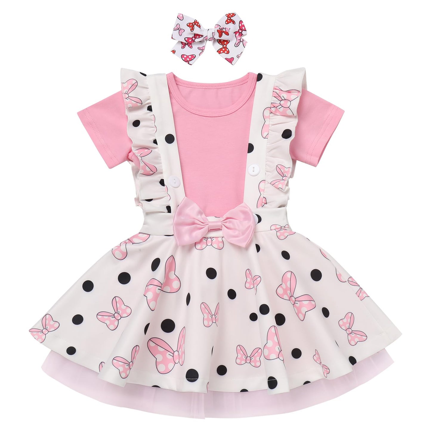 Toddler Halloween Costume: Half 1St 2Nd 3Rd Birthday Girl Outfit Baby T-Shirt Top + Mouse Ears Tutu Skirt + Bow Headband 3Pcs Cl