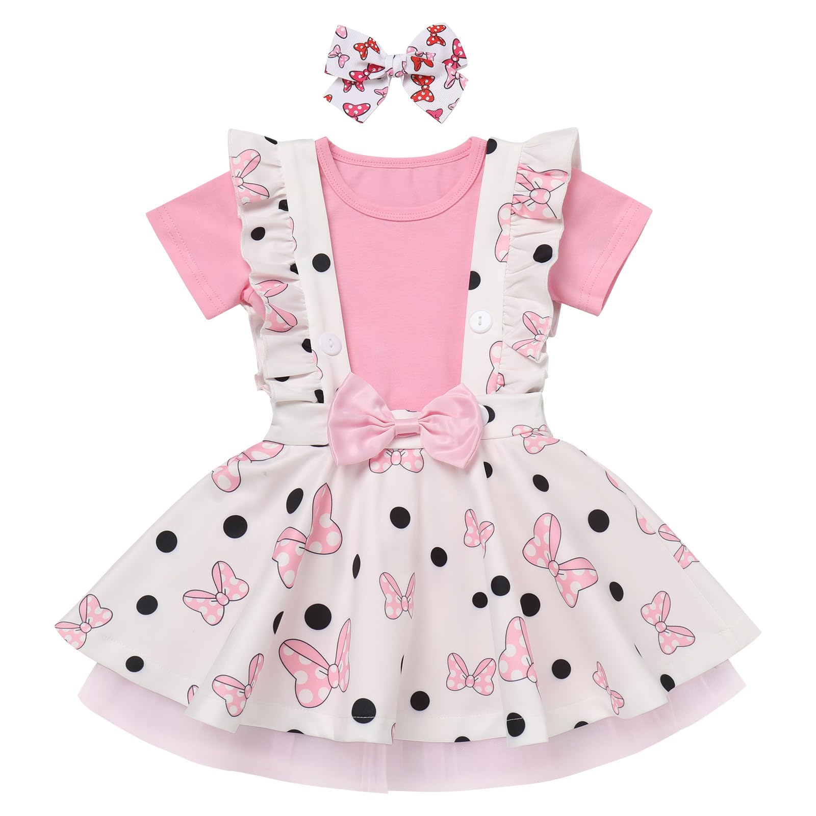 Toddler Halloween Costume: Half 1St 2Nd 3Rd Birthday Girl Outfit Baby T-Shirt Top + Mouse Ears Tutu Skirt + Bow Headband 3Pcs Cl