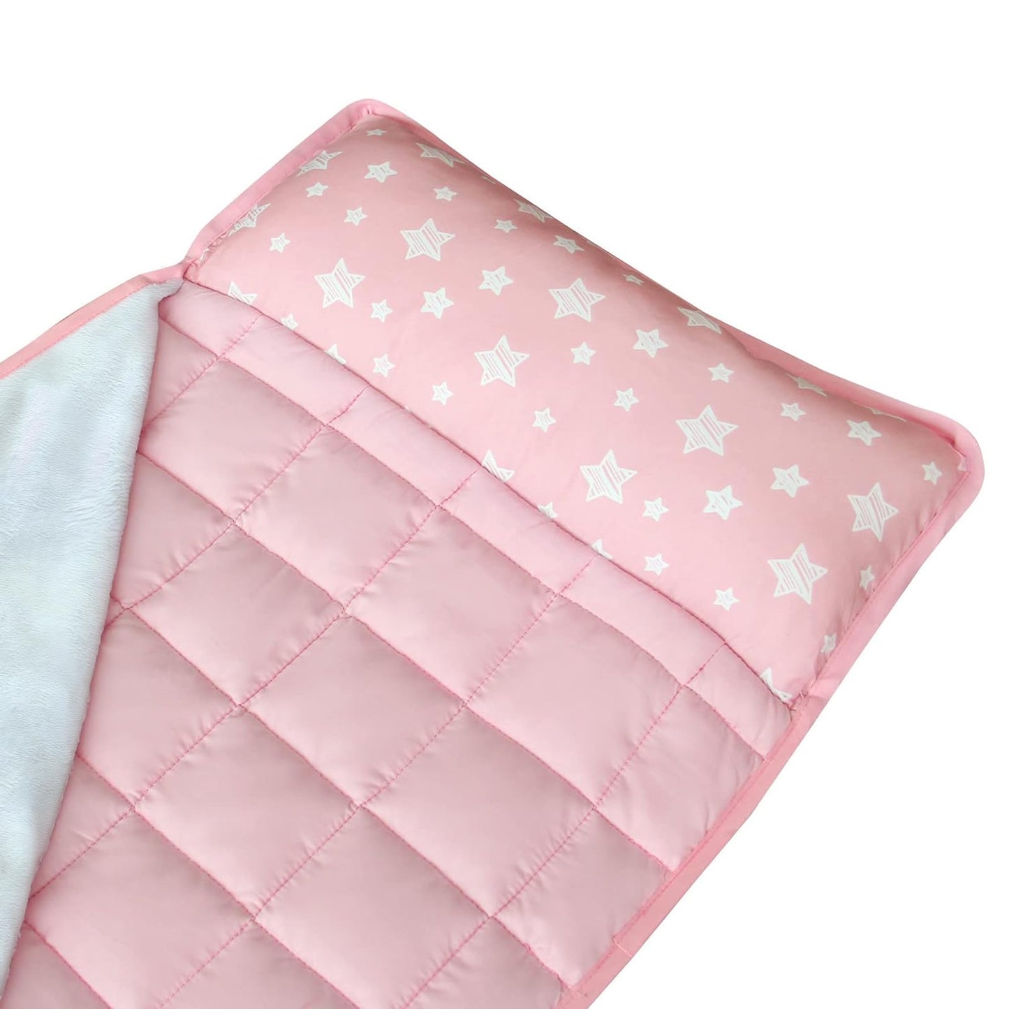 Toddler Nap Mat 2 Pack For Girls, Nap Mat For Kids Preschool, Daycare With Pillow And Fleece Minky Blanket, Lightweight, Soft, P