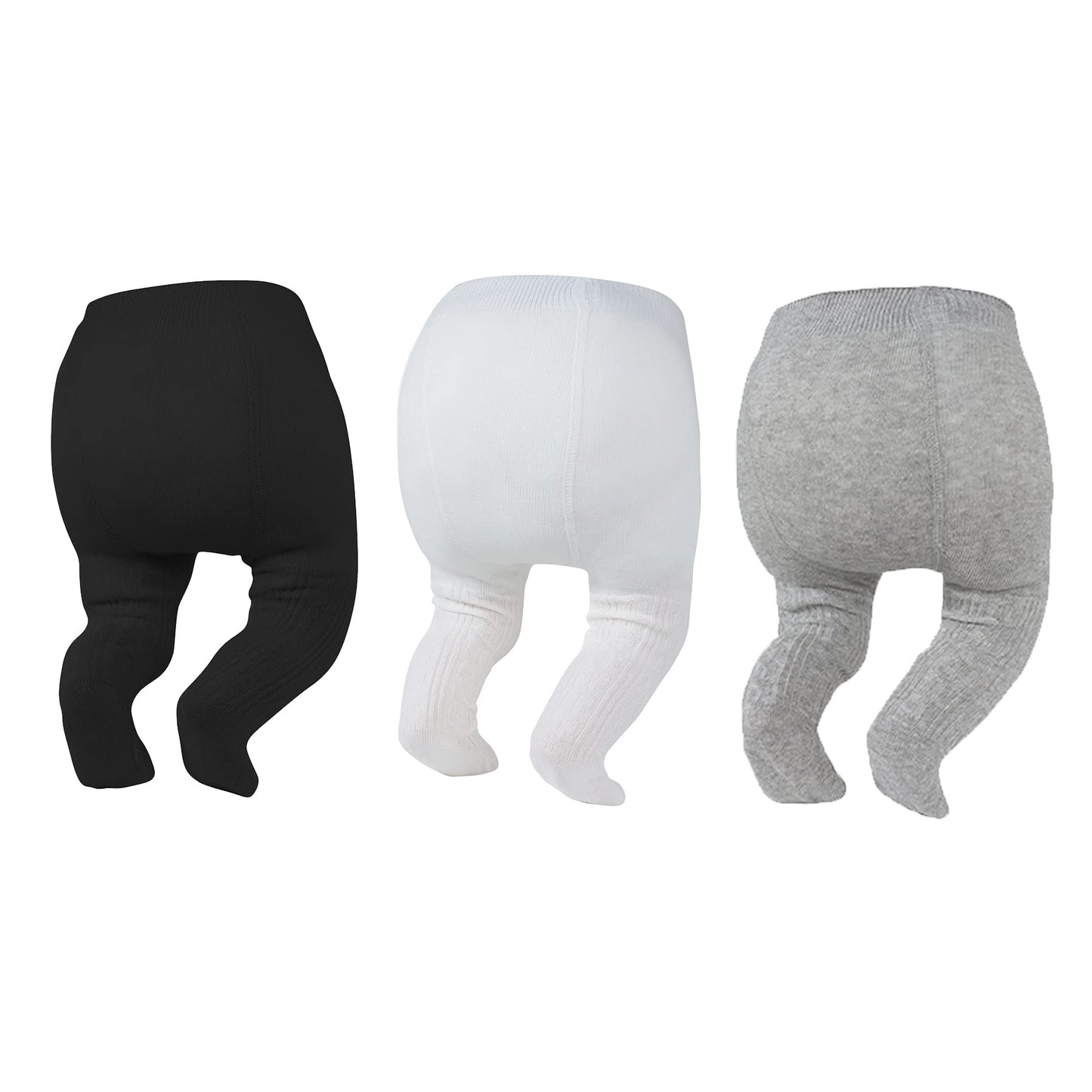 Zando Infant Soft Tights Toddler Seamless Leggings Tights For Baby Girls Winter Knit Warm Newborn Pants Stockings White, Black,