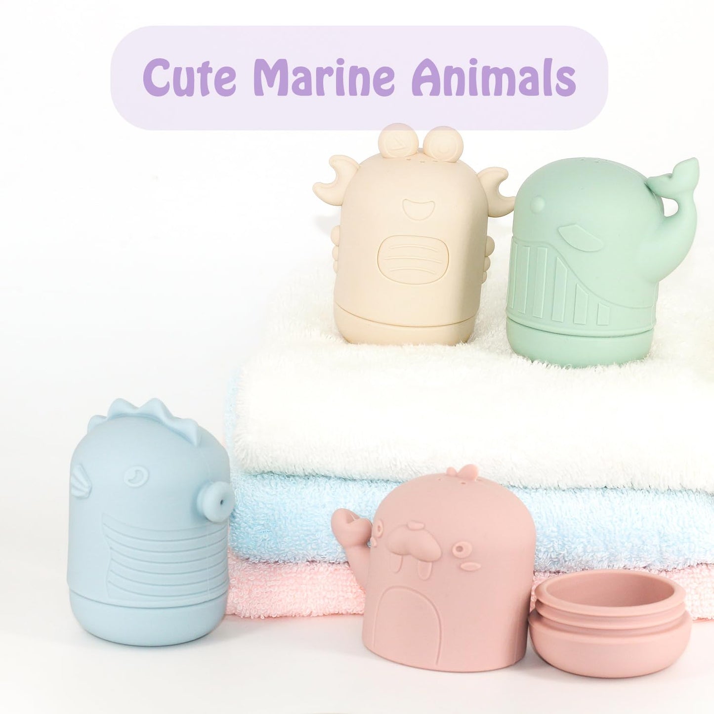 Ginbear Silicone Baby Bath Toys, Mold Free Squirty Bath Toy for Toddlers, Preschool Bath Toys for Infants, Non-Toxic Bathtub Toy