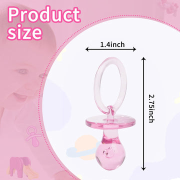100 Pieces 2.75 Inch Baby Pacifier Baby Shower Plastic Pacifier For Baby Shower Pacifier, Gender Show Party Decoration Diy Baby