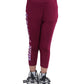 KiddoPanti Girls Girls Power Printed Capri Legging, Maroon, 34Y