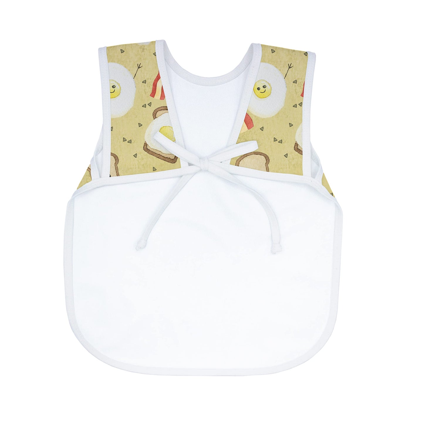 Bapronbaby Eggs & Bacon Bapron - No Neck Tie Safer Bib For Baby & Toddler - Soft Waterproof Stain Resistant - Machine Washable -