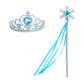 Party Chili Princess Costume For Girls Dress Up With Accessories For Little Girls 8-9 Years 140 Sky Blue