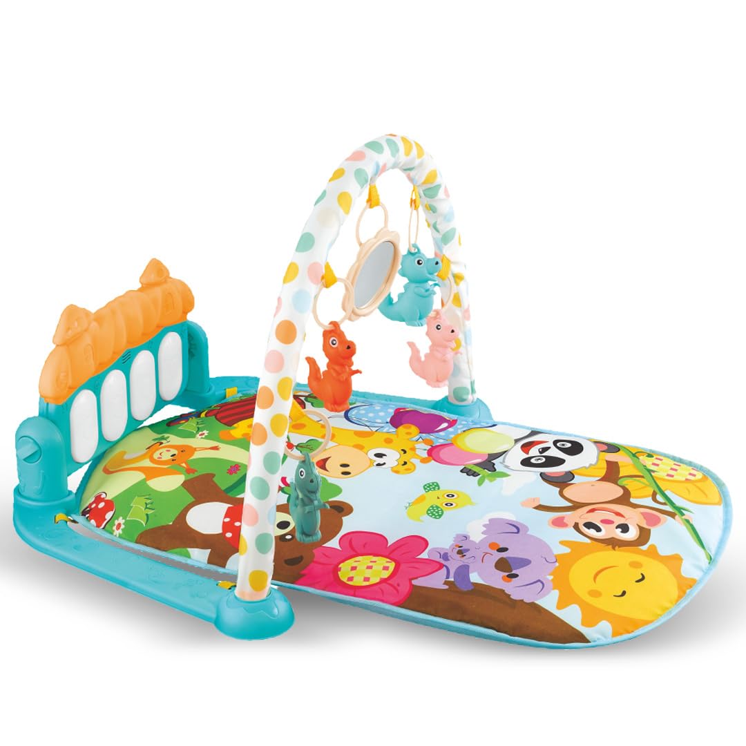Bumtum Baby Play Mat | Baby Piano Play Mat Gym & Fitness Rack With Hanging Rattles Keyboard Set With Music Mode (Pack Of 1, Mult
