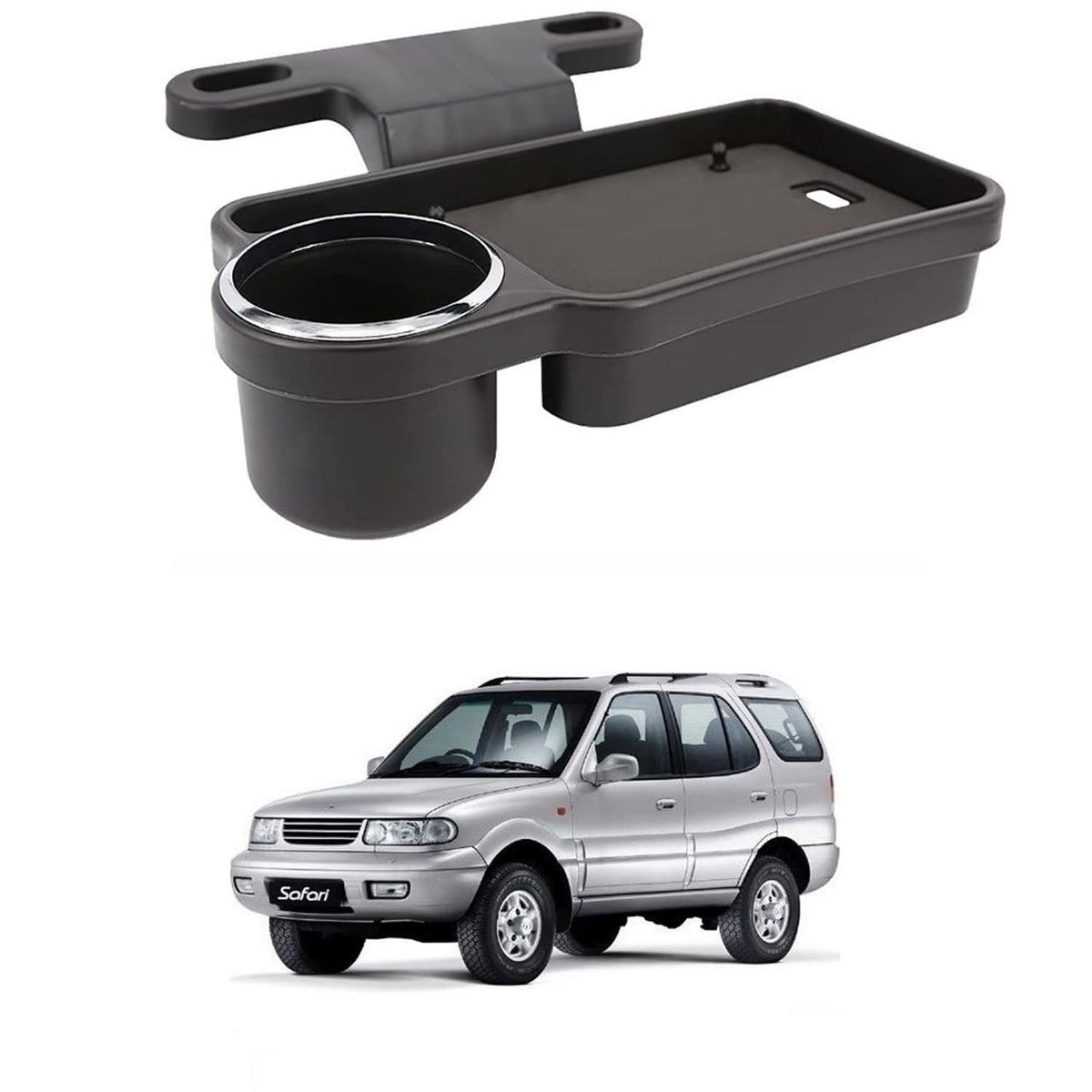 Oshotto (FT04) Foldable Car Auto Headrest Rear Back Seat Table Drink Food Cup Tray Holder Compatible with Tata Safari/Storme  