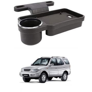 Oshotto (FT04) Foldable Car Auto Headrest Rear Back Seat Table Drink Food Cup Tray Holder Compatible with Tata Safari/Storme  