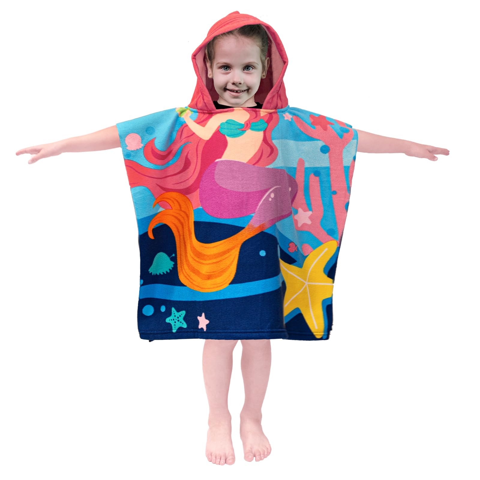 Growell Hooded Kids Beach Towels - Toddler Bath Towel Girls Boys Swim Cover-Ups For Ages 1 To 6 Kids Pool Towels Quick Dry Light