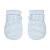 Newborn Baby No Scratch Mittens Stay On, 100% Cotton Breathable, Adjustable Infant Gloves For Baby Boys Girls Mittens (Blue Stri