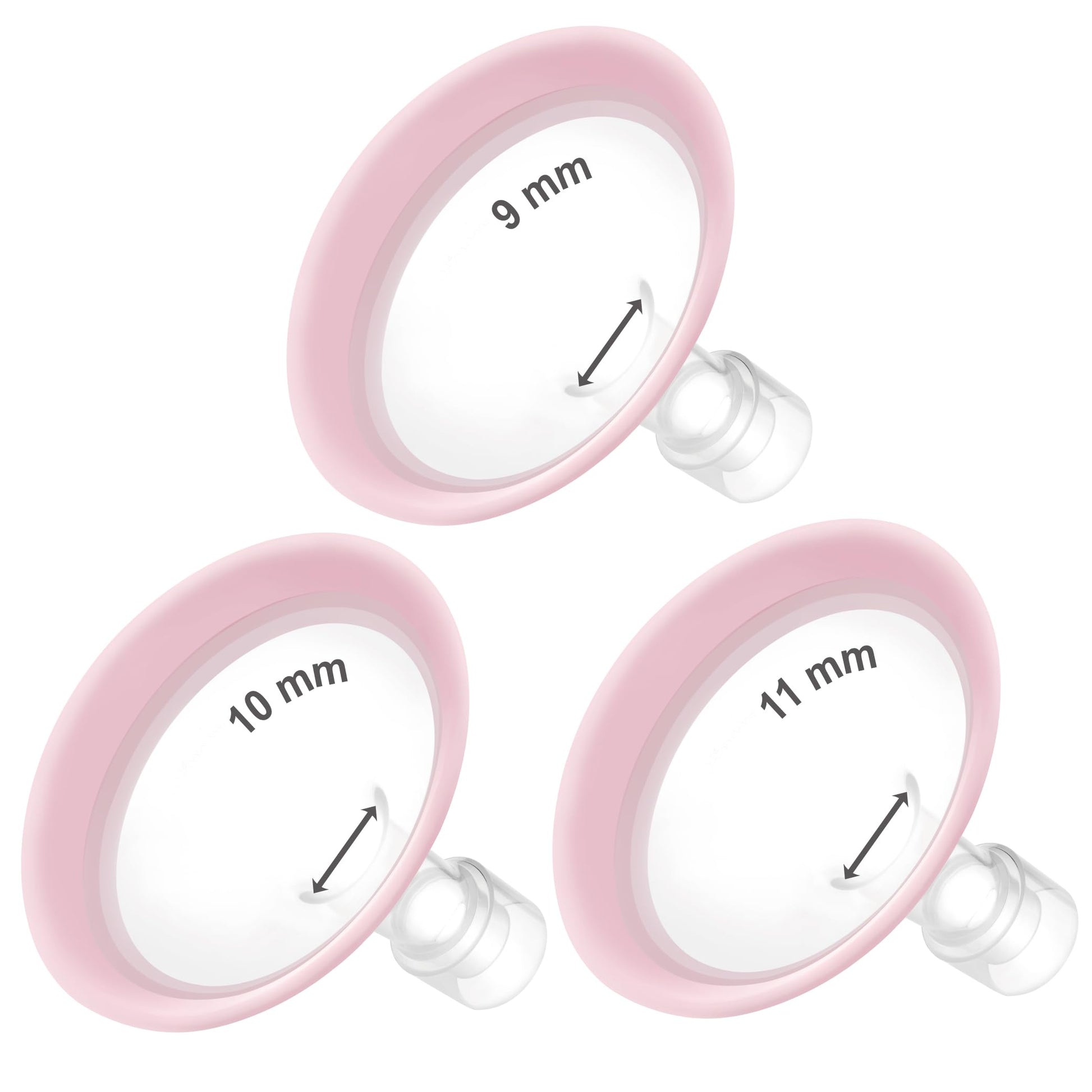 Maymom MyFit Flanges Pano Goldie Pack 9 10 11 mm Compatible with Medela Breast Pumps and Maymom Wide Base and Narrow Base Connec