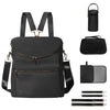 Minsong Diaper Bag Backpack,Fashion Leather Mommy Backpacks,Travel Toddler Baby Diaper Bags With In Bag Organizer And Changing P