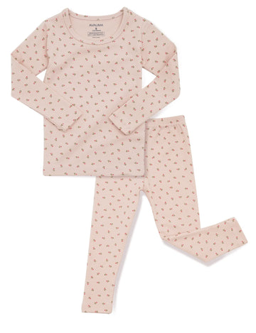 Avauma Baby Boys Girls Pajama Set 6M-7T Kids Cute Toddler Snug Fit Pattern Design Pjs Cotton Sleepwear Flower Pattern (Rose.Pink