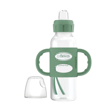 Dr. Browns Milestones Narrow Sippy Bottle With 100% Silicone Handles, Easy-Grip Bottle With Soft Sippy Spout, 8Oz/250Ml, Bpa Fre
