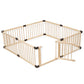 MEWANG Wooden Baby Playpen for Toddler and Babies, 65.7x21.7 Extra Large Foldable Baby Playard, Adjustable Safety Play Fence wit