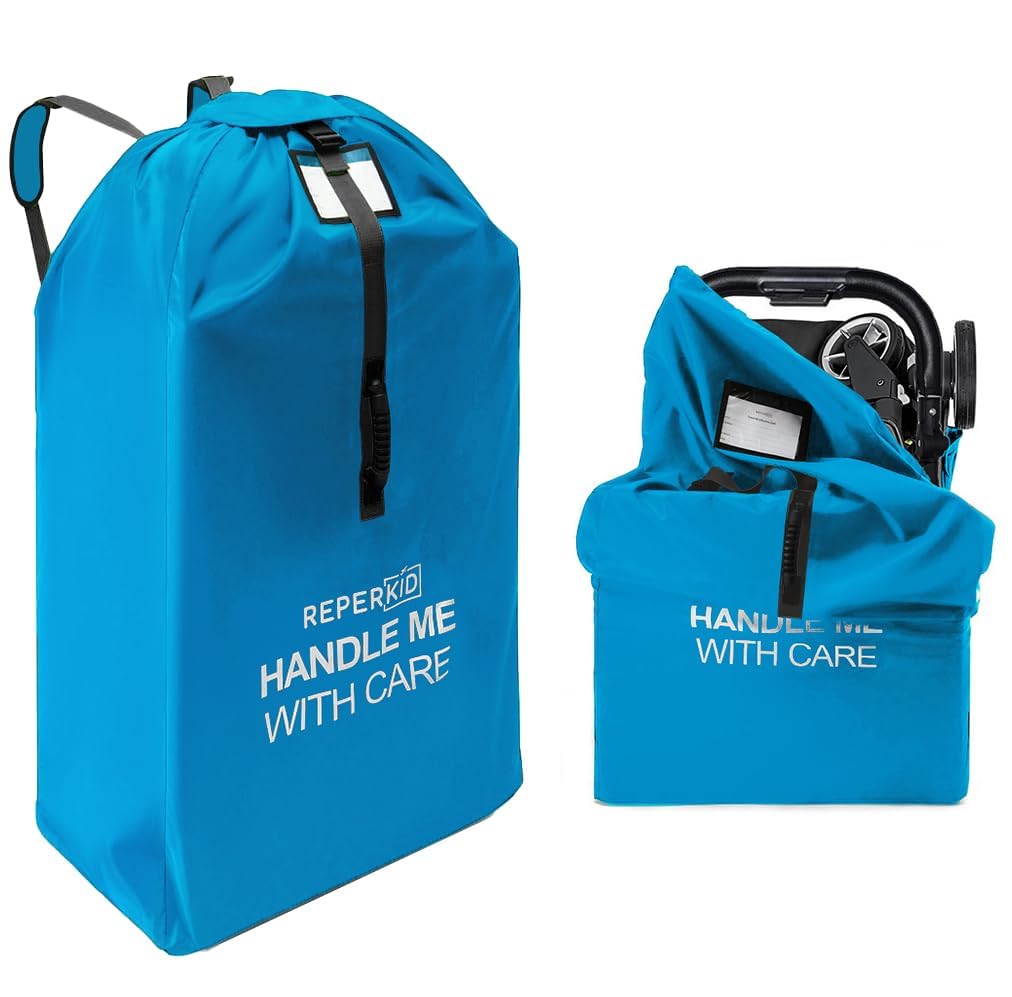 Reperkid Large Stroller Bag For Airplane Travel, Blue, 47' H X 24' W X 15' D, Fits Most Large, Single, Double, Jogging Stroll