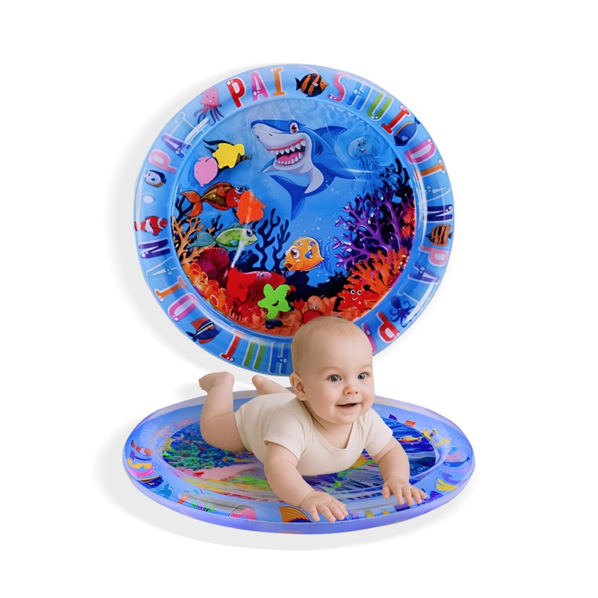 Zeccorp Baby Kids Circle Water Play Mat Toys Inflatable Tummy Time Leakproof Water Play Mat, Fun Activity Play Center Indoor And