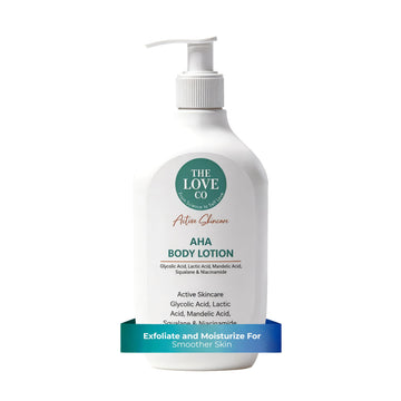 The Love Co 10% Aha + 2% Bha Body Lotion - Nourishing Formula For Dry Skin - Women & Men - Enhanced With Niacinamide, Shea Butte