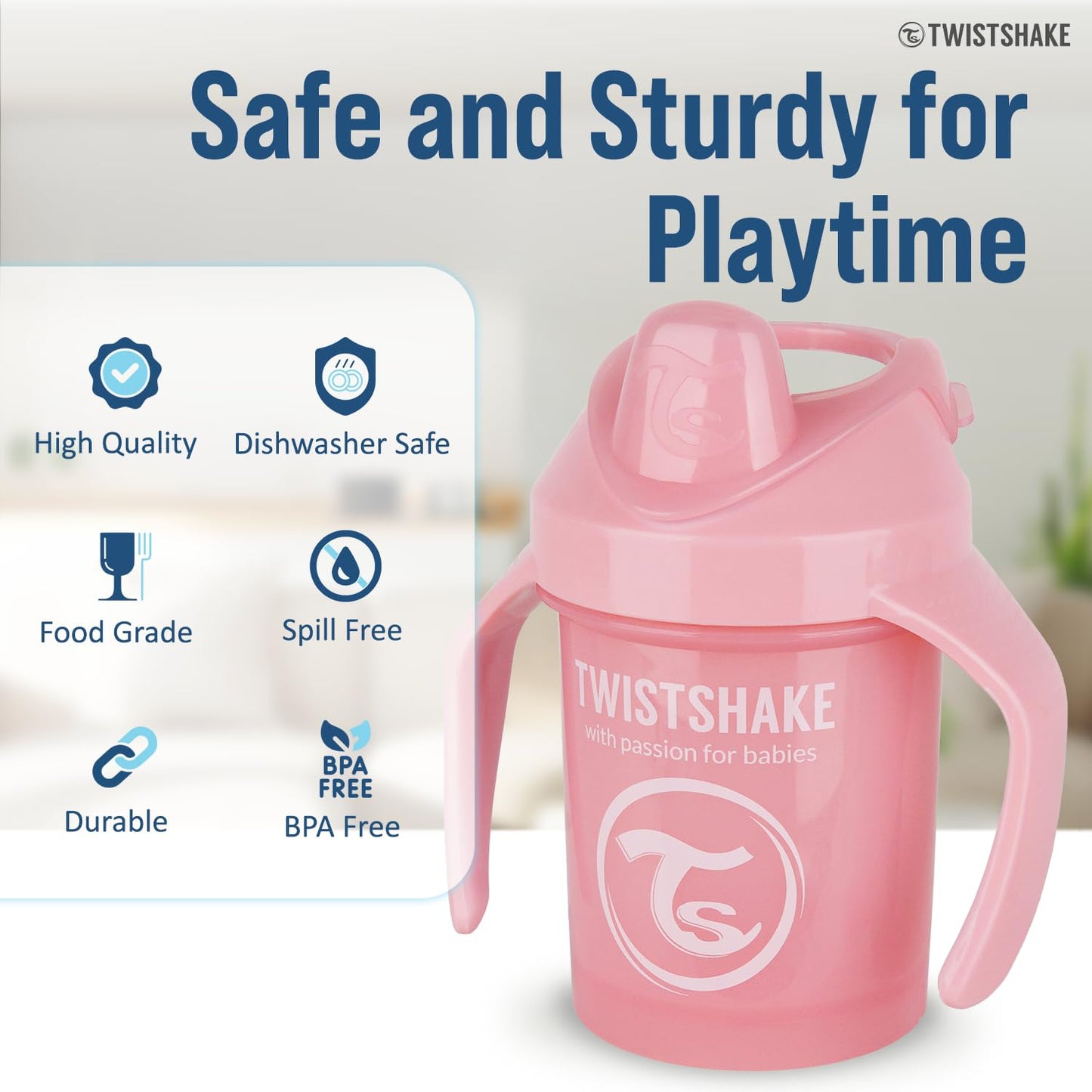 Twistshake Mini Cup 230Ml / 8Oz 4+M Pastel Pink