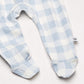 Honestbaby Baby 3-Pack Organic Cotton Footed Harem Pants, Blue Painted Buffalo Check, Preemie